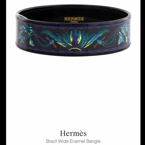 Hermès Brazil Wide Enamel Bangle - Picture 8 of 12